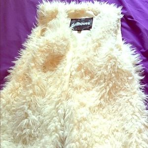 White fur jacket